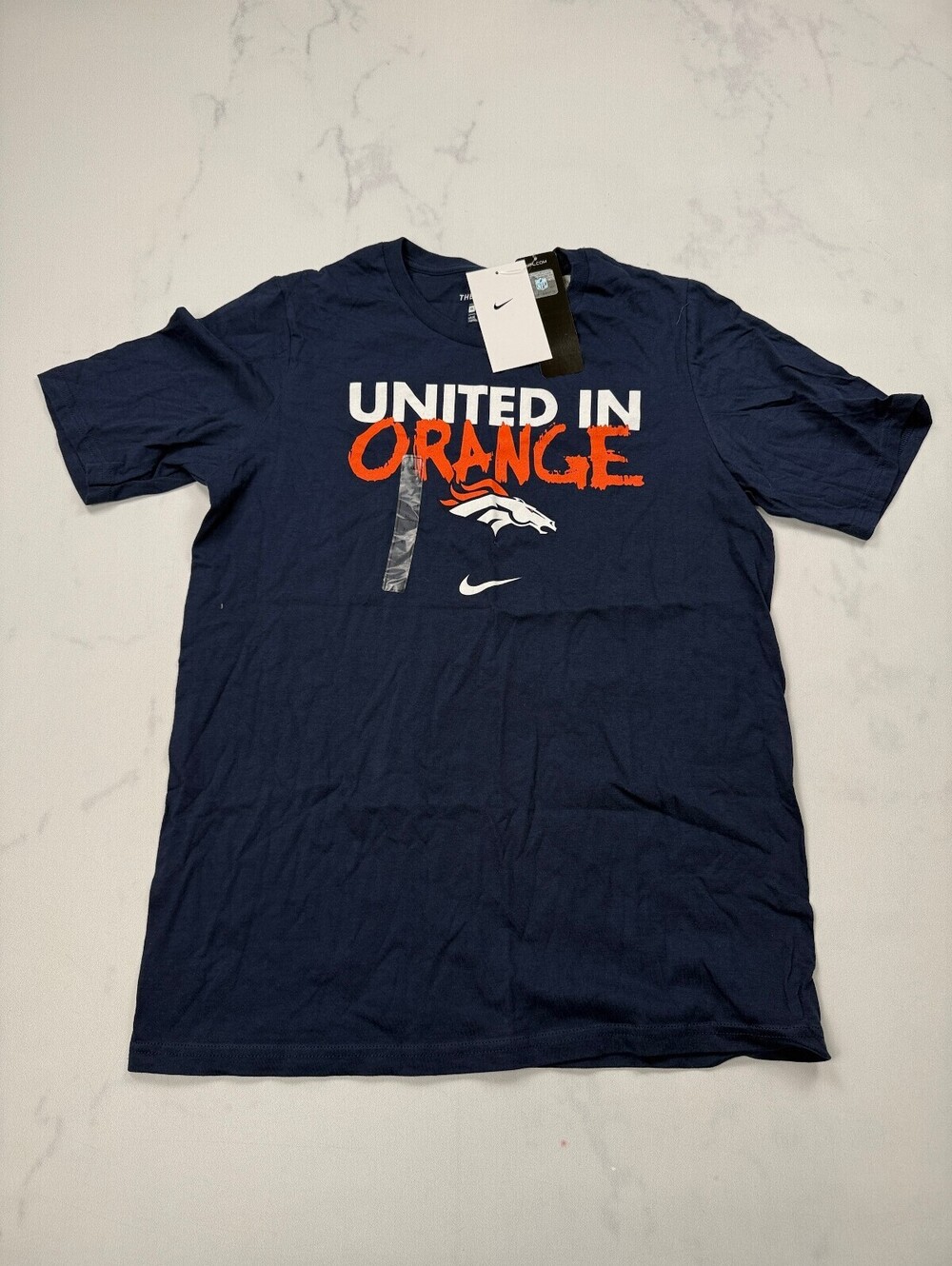 Nike Orange T Shirt Navy Modern Collegiate - Boys XL NWT